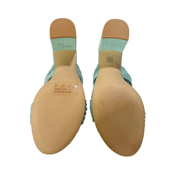 Stuart Weitzman Womens 8.5 Twist Block 75 Slide Suede Heels Eucalyptus Green - Picture 12 of 12